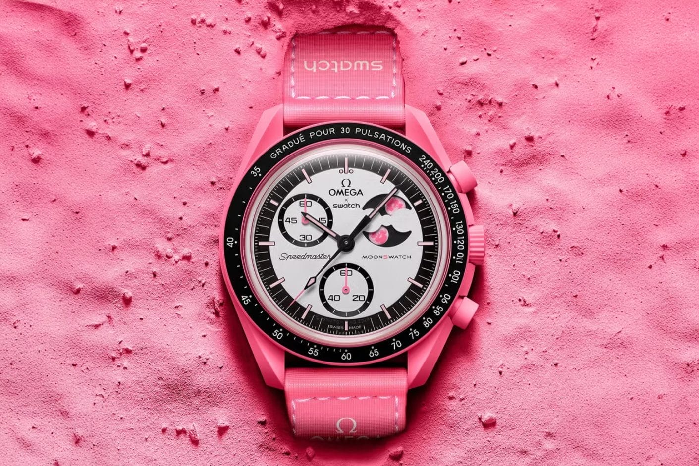 新品SWATCH OMEGA BIOCERAMIC MOONPHASE PINK MISSION TO THE PINK MOONPHASE - Bioceramic MoonSwatch Collection
